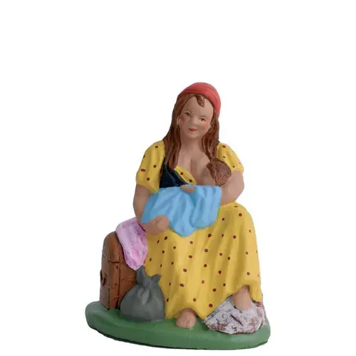 Personnage de crèche de Noël nourrice Santons Escoffier - 7 cm