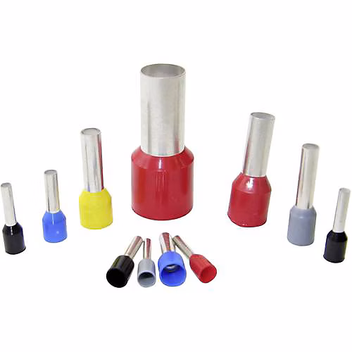 Embout isolé simple extrémité 10 mm² – manche 12 mm, rouge, pack 1000 pièces