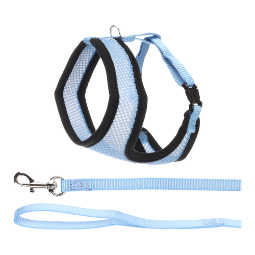 HARNAIS AVEC LAISSE POUR CHAT FLAMINGO® - HARMS - BLEU - 32CM