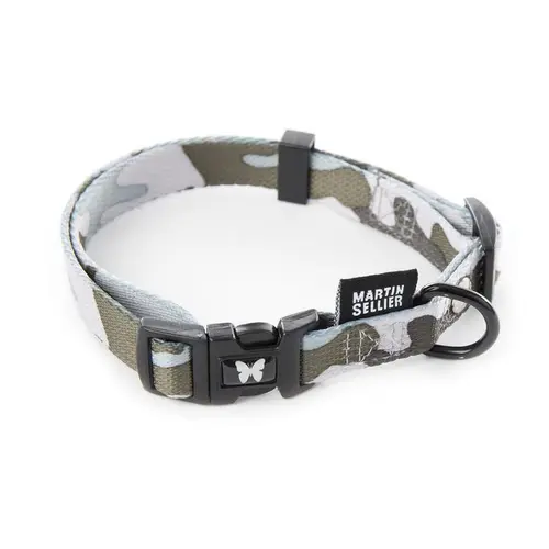Collier réglable camouflage gris 30/35x1,5 cm