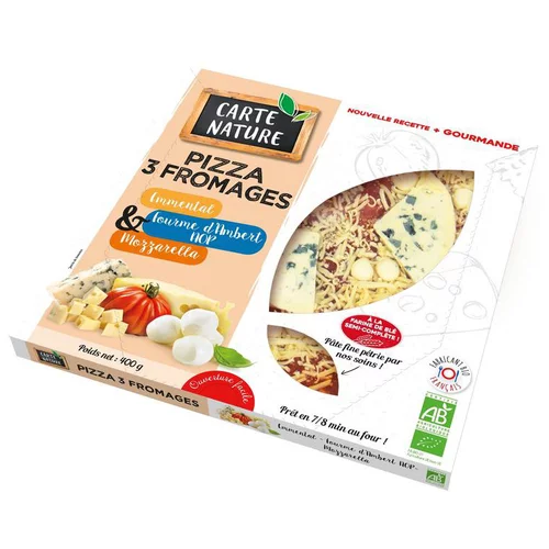 Pizza 3 fromages Carte Nature - 400 g