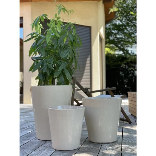 Pot coloris beige en terre émaillée Sydney - Ø 34 cm