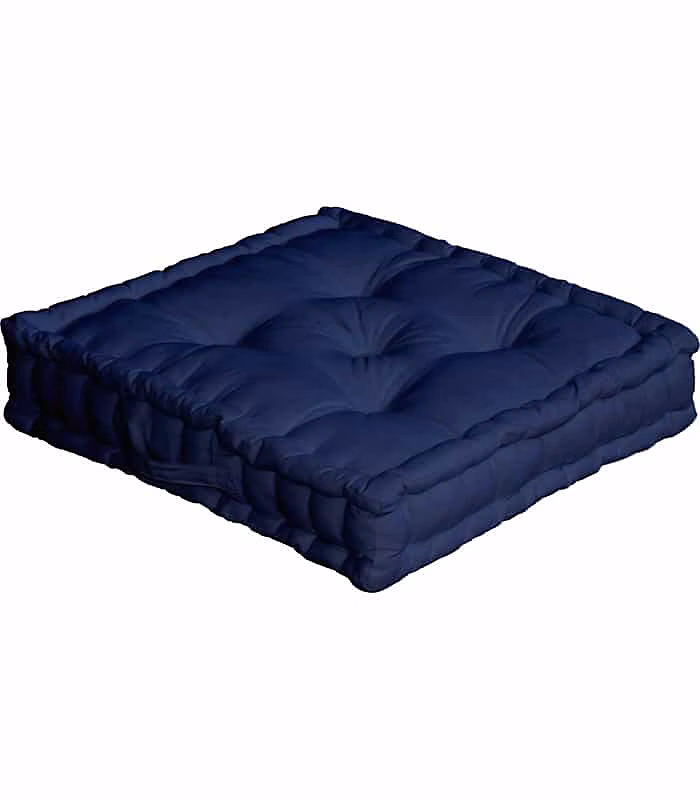 Coussin de sol uni bleu marine – 50 × 50cm, Bleu marine