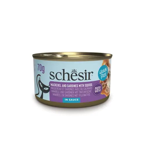 Alimentation humide pour chat morceaux de sardines, maquereaux Schesir - 70 g