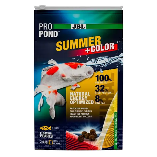 Aliment d'été pour carpes koïs et autres poissons de bassin JBL Propond Summer+Color - 2 kg