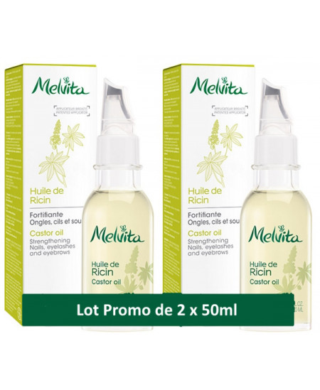Melvita - Duo Huile de Ricin Soin des ongles et des cils - 2 x 50 ml