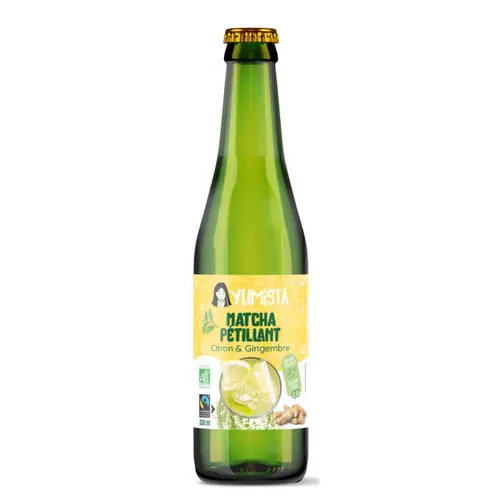 Matcha pétillant citron et gingembre bio Yumista - 33 cl