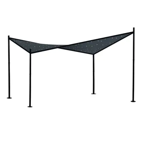 Tonnelle toile tendue ciel étoilé coloris noir en toile Morel - 3,5 x 3,5 m