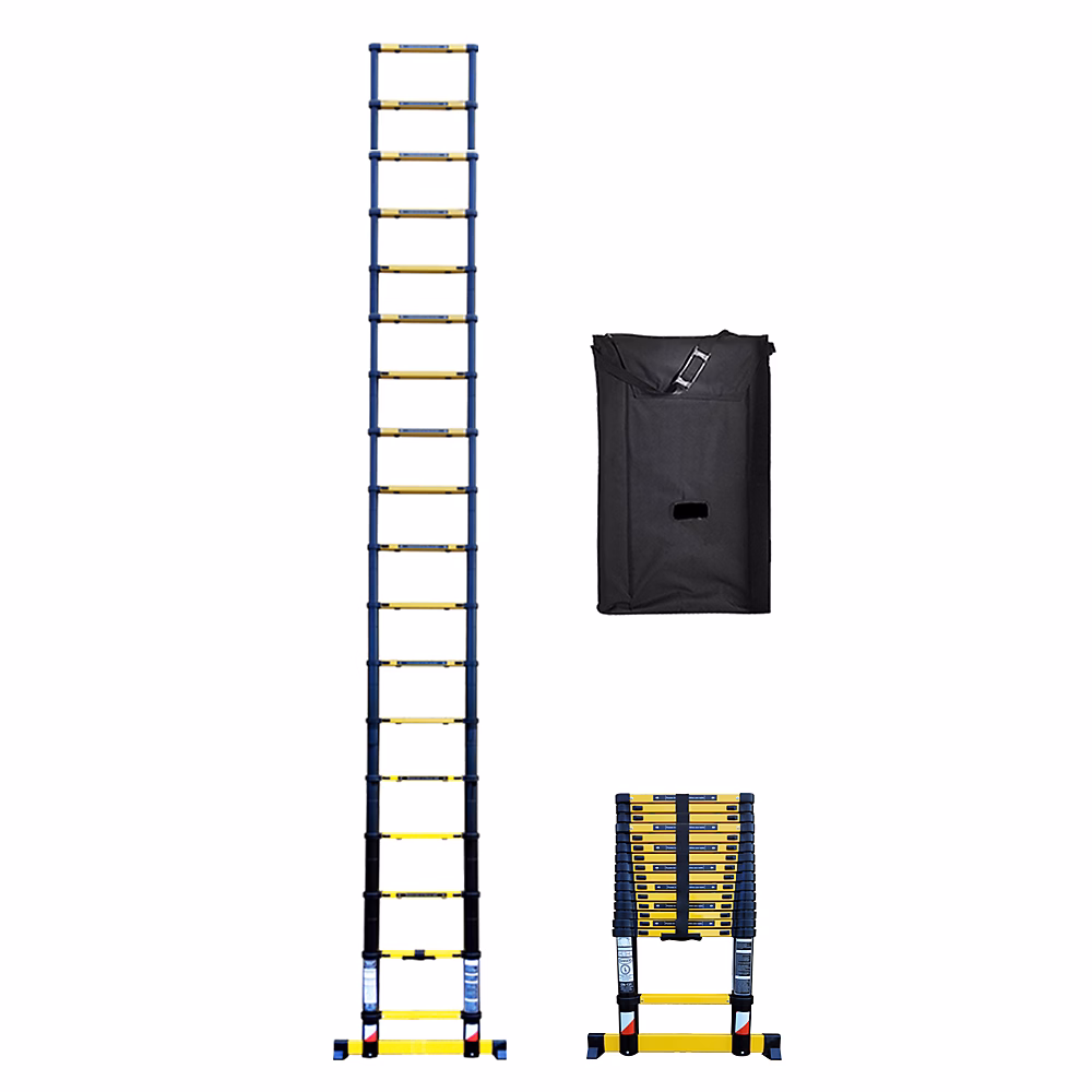 Echelle télescopique Woerther 5m20 avec barre stabilisatrice + Housse | Echelle