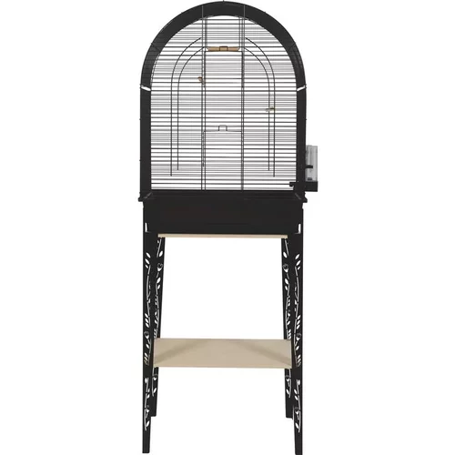 Cage avec meuble pour les oiseaux exotiques ou les canaris coloris noir Zolux Chic Patio – 53 x 33 x 144 cm (cage + pieds)