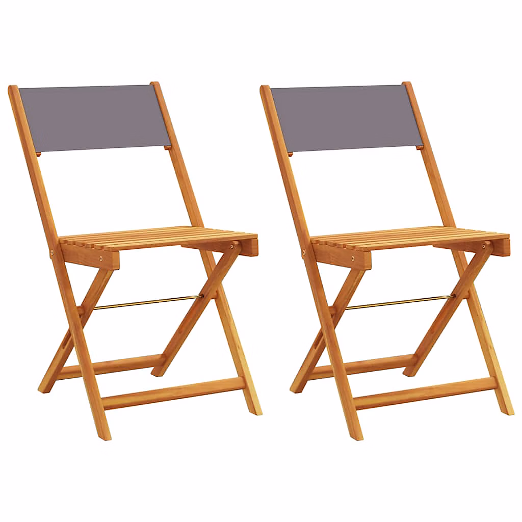 Salon et mobilier de jardin – Chaises pliantes 2 pièces Anthracite Bois massif d'acacia et tissu vidaXL