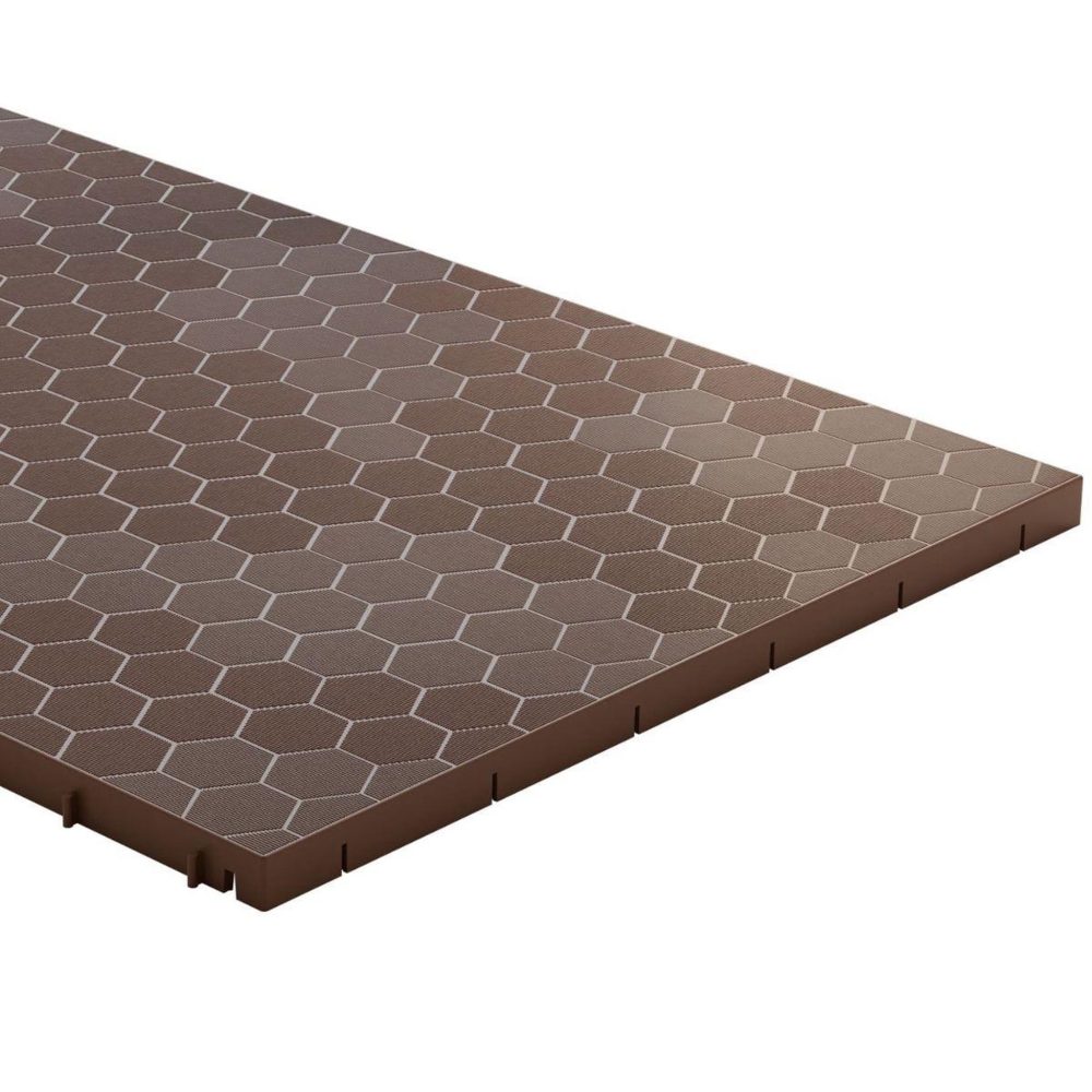 ART PLAST Dalle de sol clipsable marron taupe 116 x 76 x 3 cm polypropylène revêtement de sol modulable intérieur / extérieur art plast – Aménagement du jardin