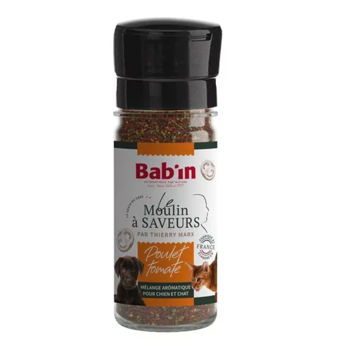 Moulin à saveurs pour chien et chat au poulet et à la tomate Bab'in - 45 g