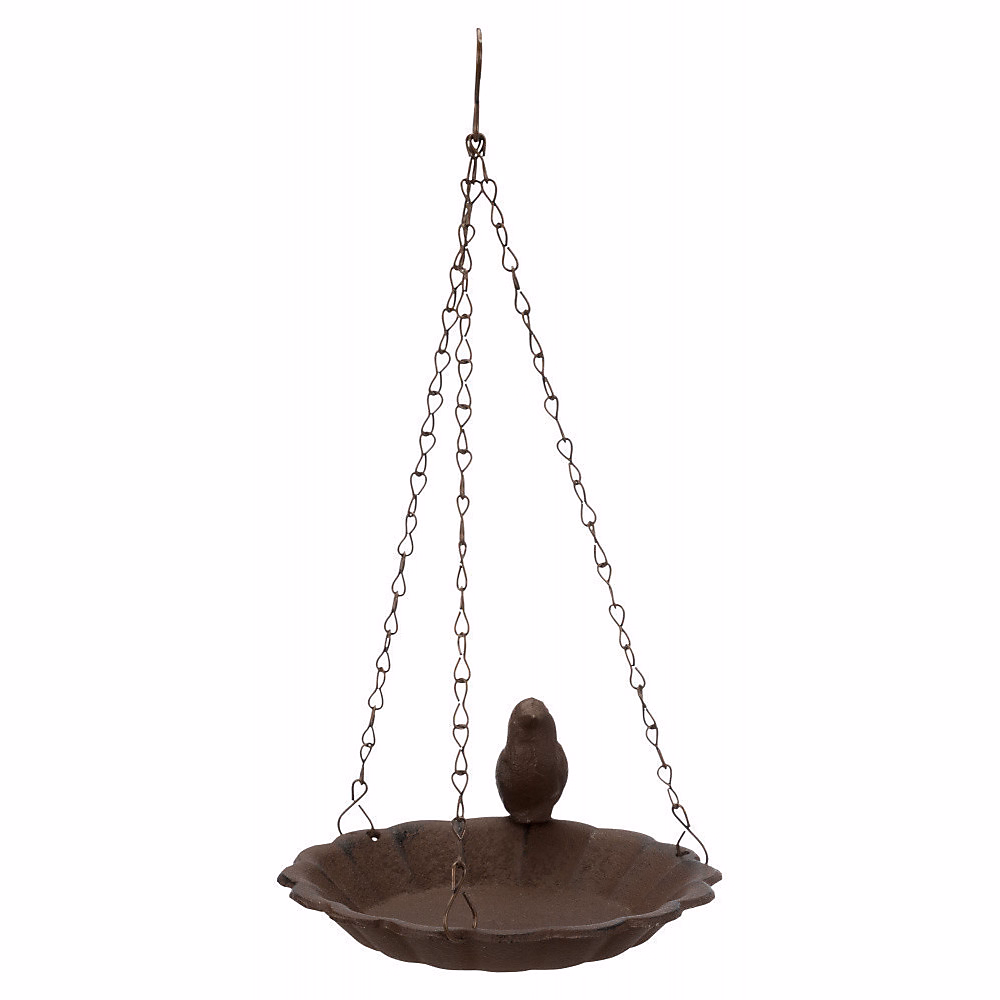 Abreuvoir – mangeoire ou baignoire oiseau en fonte D 16 cm a suspendre