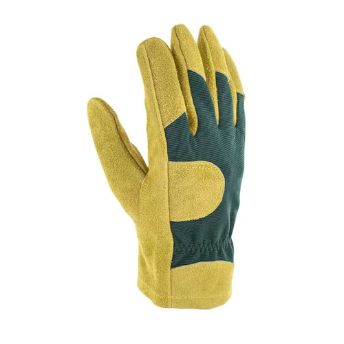 Gants Petits Travaux en élasthanne et cuir coloris marron Taille 8