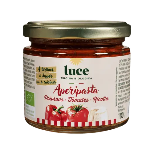 Sauce bio Apéripasta poivrons tomates ricotta Luce - 180 g
