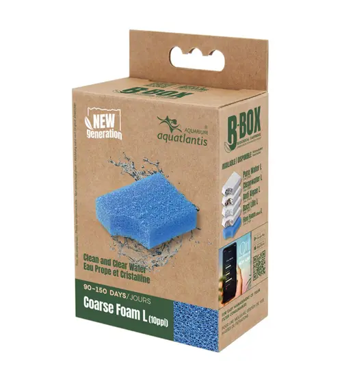 Mousse de filtration grosse pour aquarium coloris bleu Aquatlantis B-Box coarse foam - Taille L