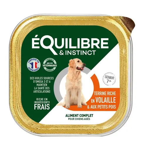 Pâtée pour chien âgé volaille pois en barquette de 300 g