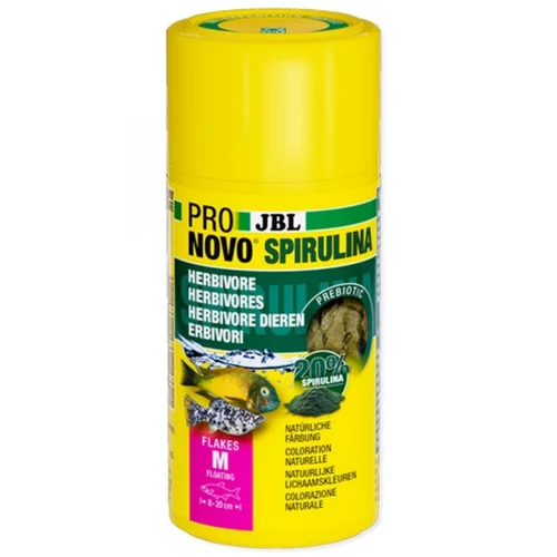 Flakes à spiruline pour poissons, enrichi en vitamines JBL - modèle ProNovo - 1L/160g