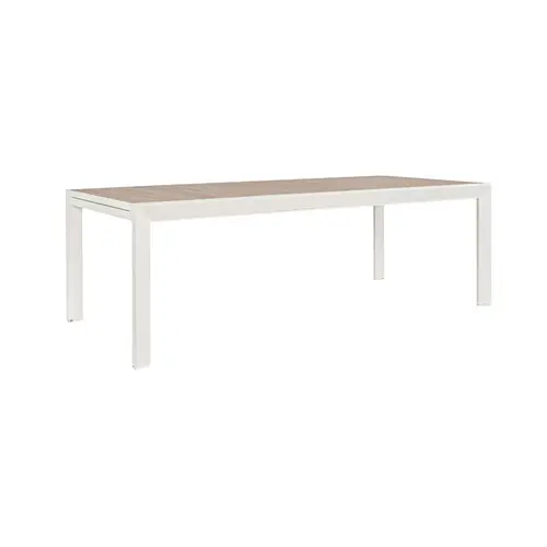 Table Calla avec allonges coloris blanc en aluminium - 160/240 x 100 cm