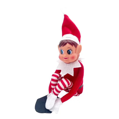Le lutin farceur de Noël fille rouge et blanc Elvie - 10 x 5 x 38 cm