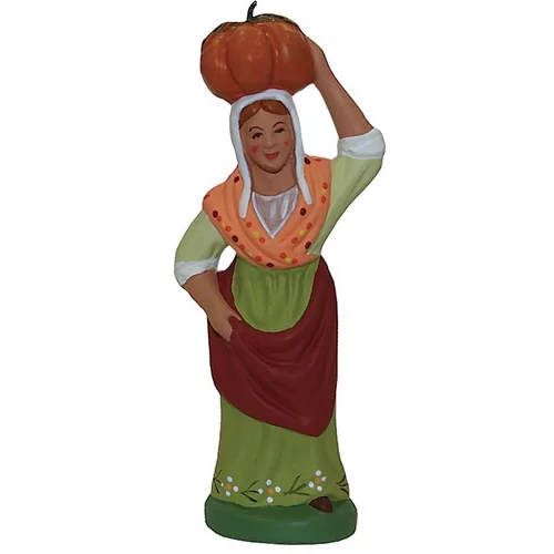 Santon pour crèche femme à la courge vert - 7 cm