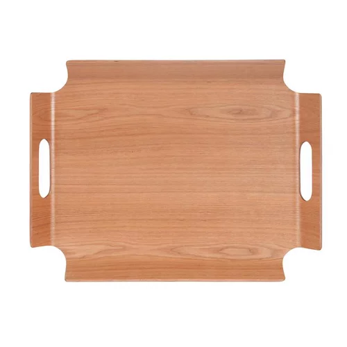 Plateau "no angle" coloris marron en bois de bambou - 39,5 x 28,5 cm