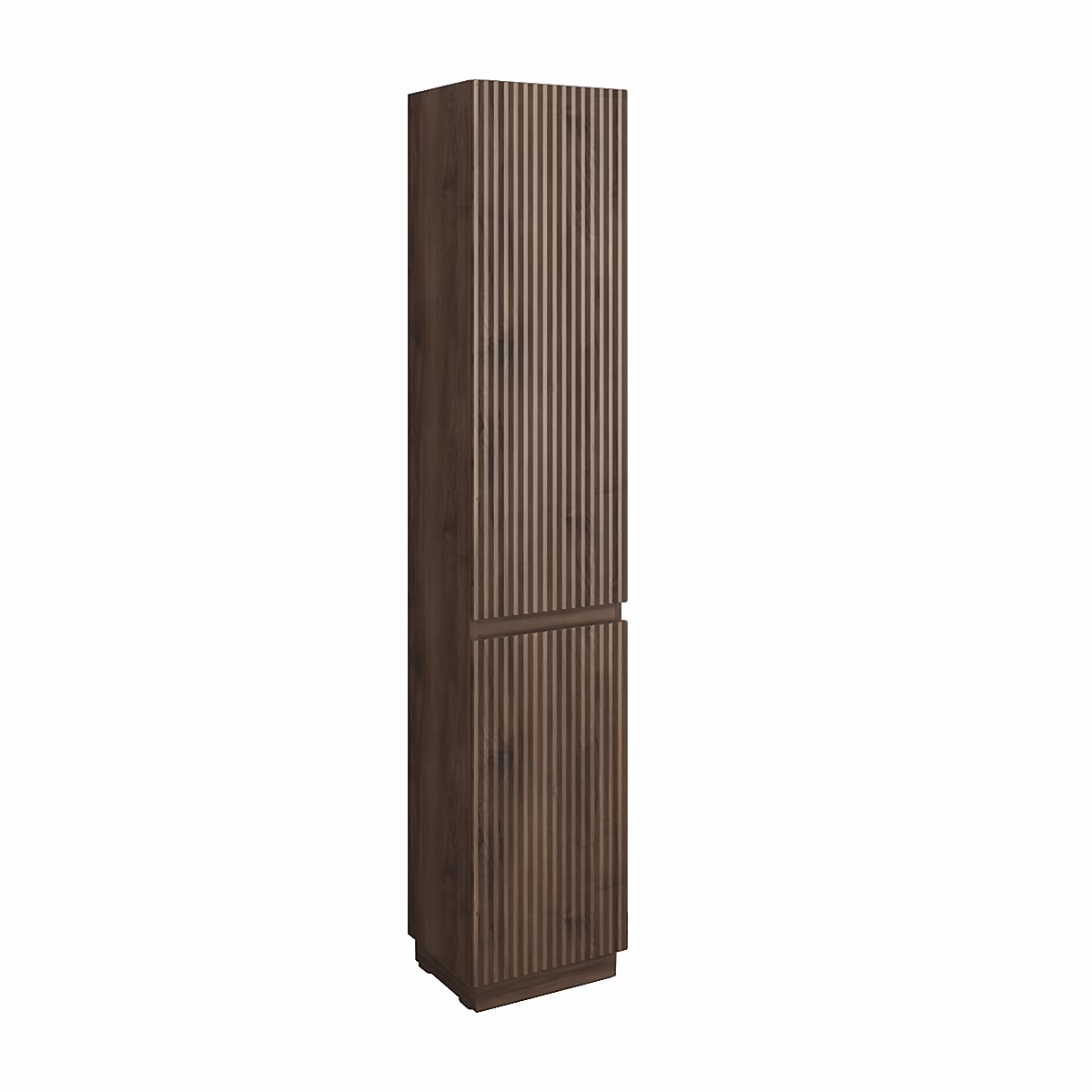 Colonne de salle de bains 2 portes à suspendre H.185 x P.30 x l.36 cm effet noyer Monolite – Réf. YHNKJWHQO5096502634