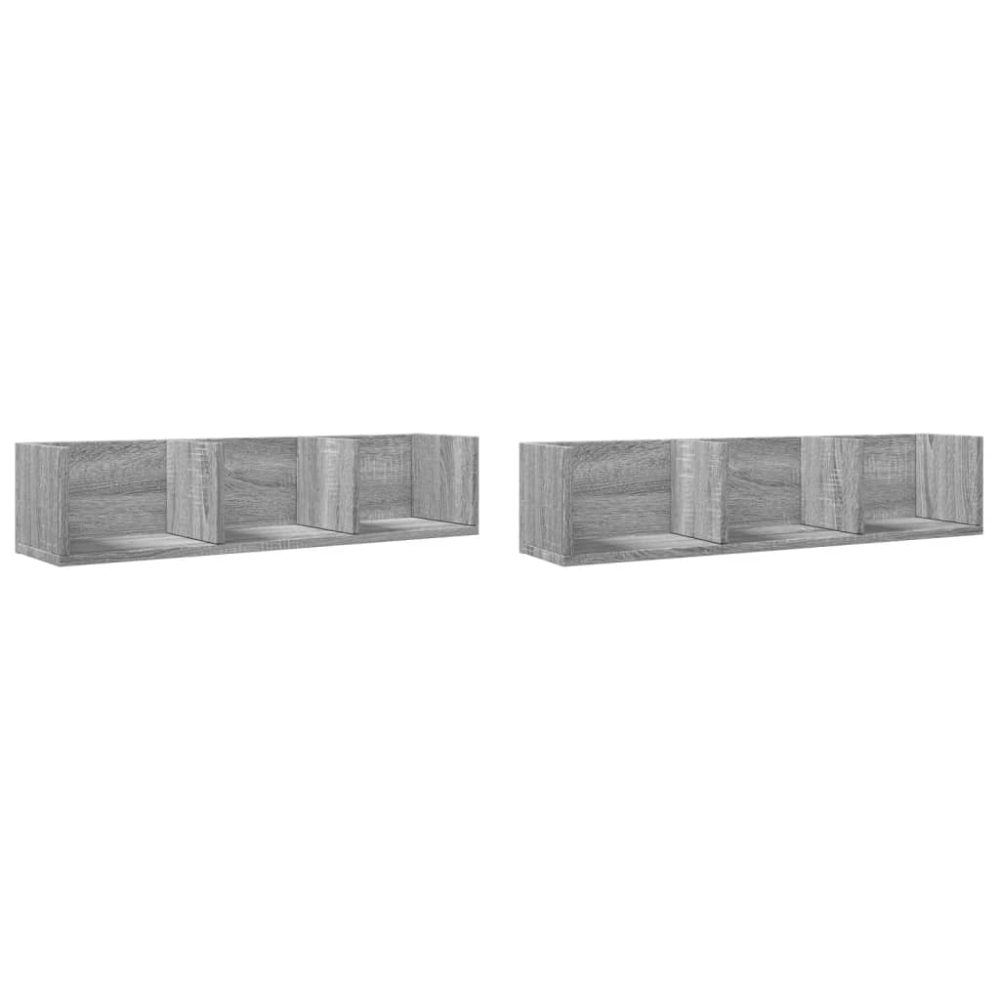 vidaXL Armoires murales 2pcs sonoma gris 75x18x16,5 cm bois ingénierie – Mobilier de jardin