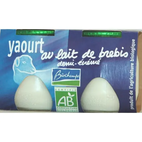 Yaourt brebis bio nature ½ écrémé Biochamps - 2 x 125 g