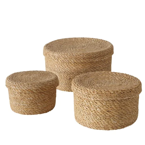 Panier rond en algues marron Sophy S - Ø 15 x H 10 cm