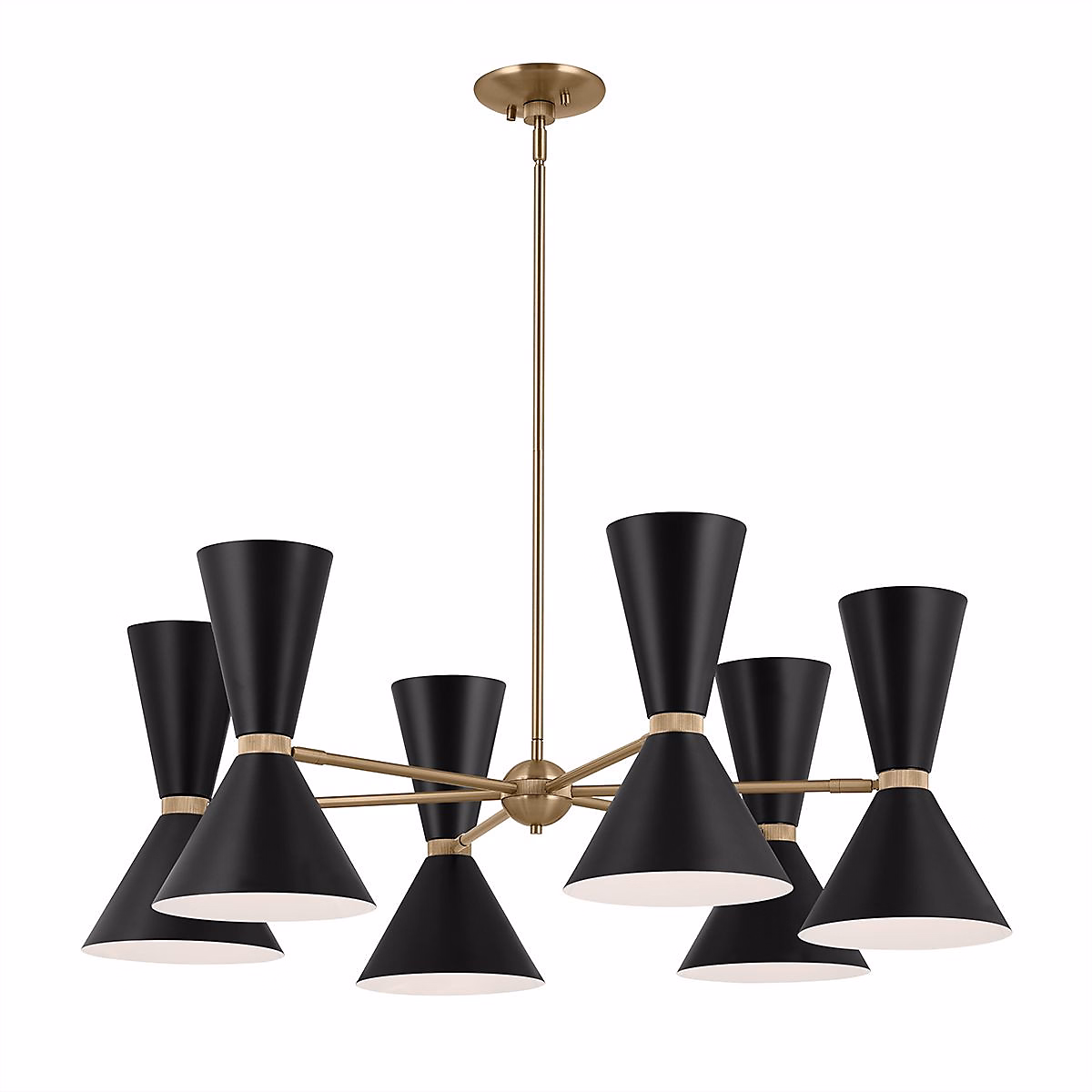 Elstead Kichler Phix Suspension multi-bras contemporaine en bronze champagne et noir – 12 ampoules E27