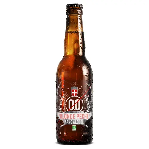 Bière Blonde Pêche Bio sans alcool Brasseurs Savoyards - 33 cl