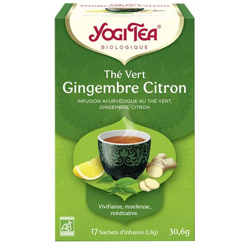 Yogi Tea Thé vert gingembre citron – La boîte de 17 sachets