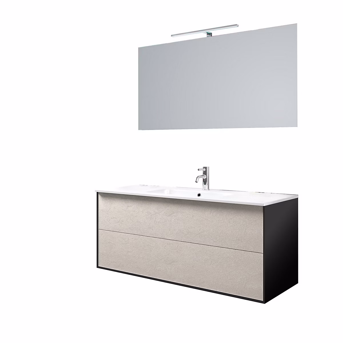 Ensemble meuble de salle de bains – Ensemble de salle de bain 4 pièces IGEA havane pierre