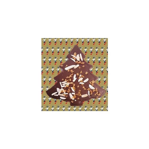 Chocolat brun en forme de sapin aux amandes et au caramel - 90 g