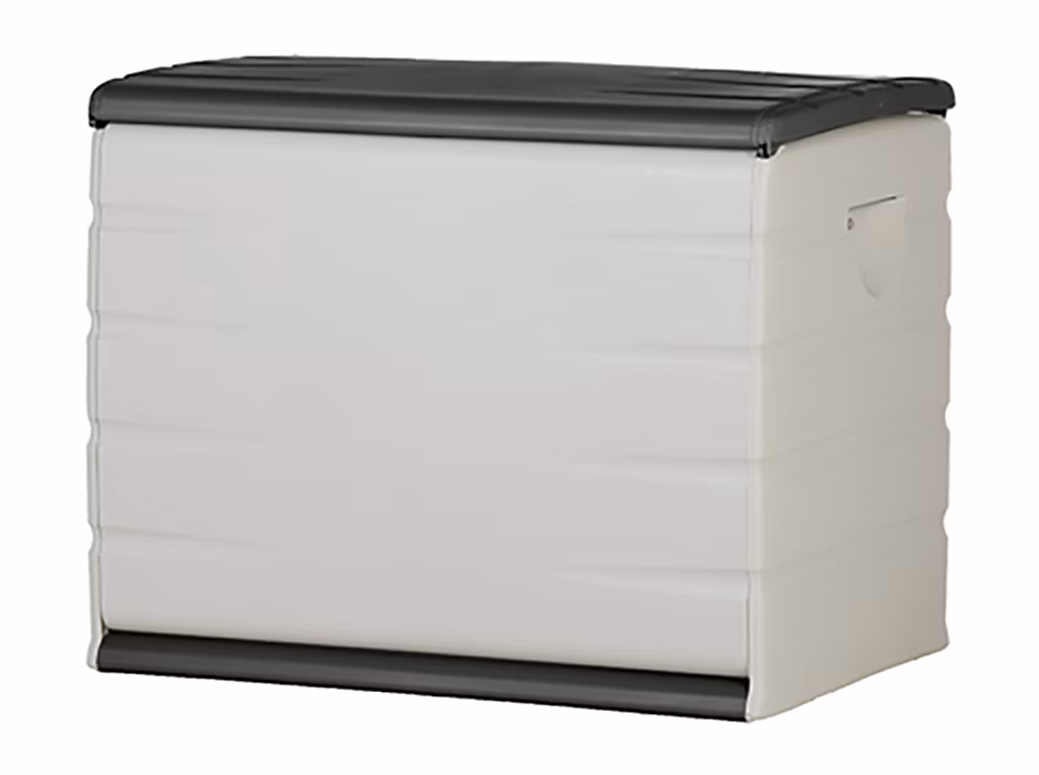 Coffre de rangement 260L coloris intérieur/extérieur noir/taupe – Longueur 80 x Profondeur 53 x Hauteur 61 cm