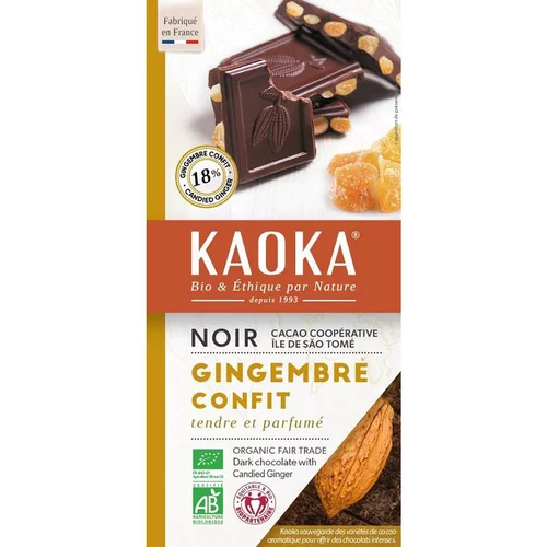 Chocolat noir gingembre bio Kaoka - 180 g