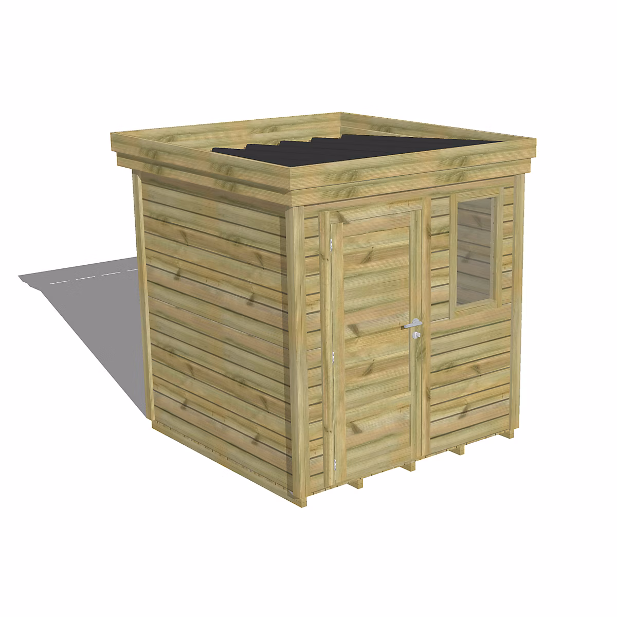 ABRI DE JARDIN bois Pin traité autoclave 27mm – 2 | 14x2 | 14m / 4 | 6m2 | Bac acier | Plancher bois