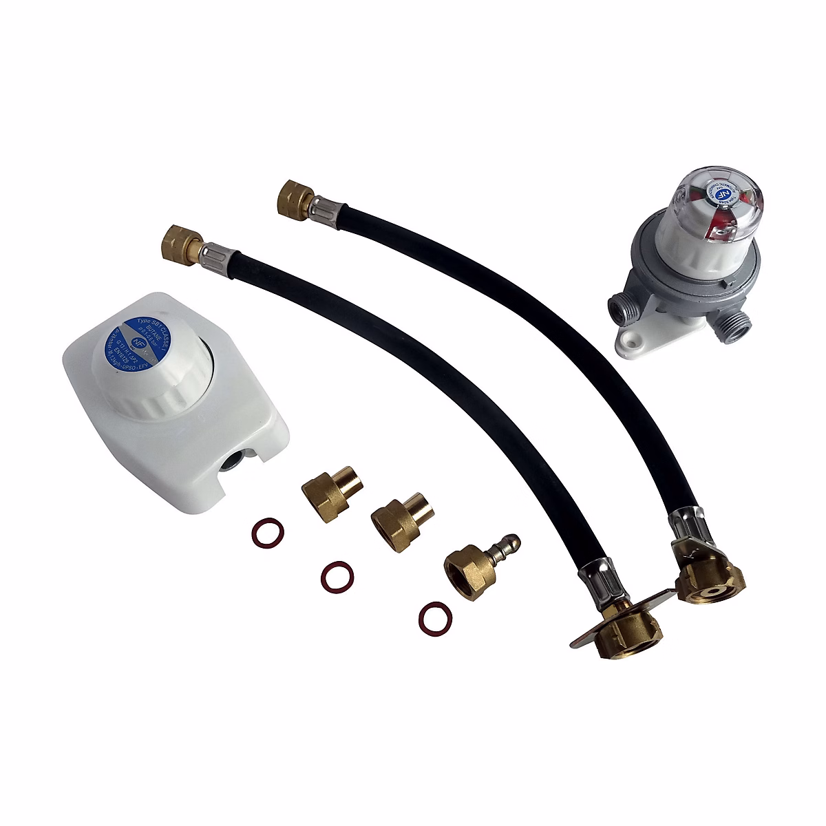 Ensemble détendeur 1 | 3 Kg/h + inverseur avec lyres pour 2 bouteilles BUTANE – Somatherm For You
