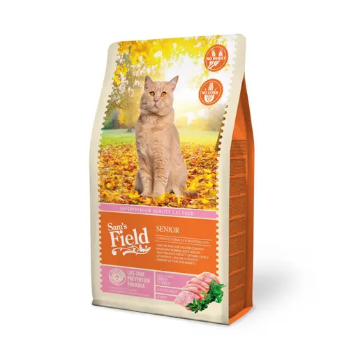 Croquette pour chat mature à la dinde, au poulet avec du riz Sam's Field - 2,5 kg