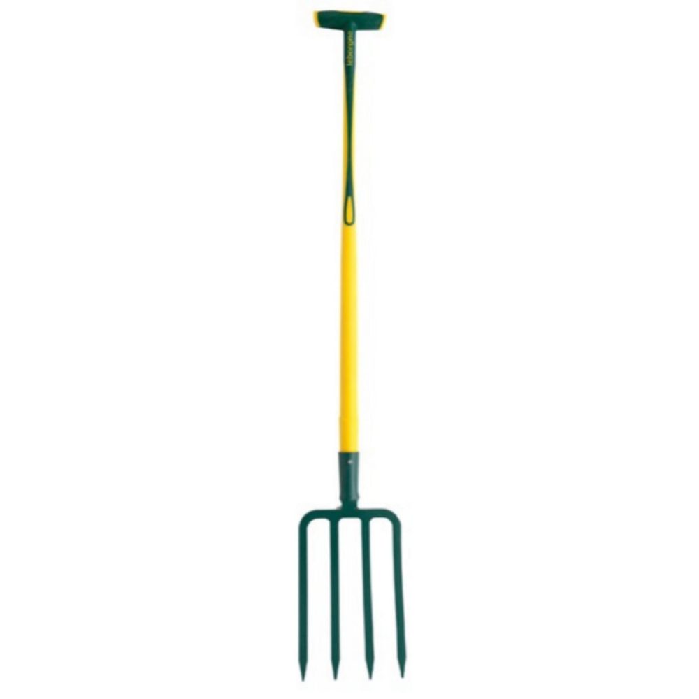 Fourche à bêcher Leborgne à douille 4 dents triangulaires 11mm manche béquille – Réf. WBYOEIHJM4543532552