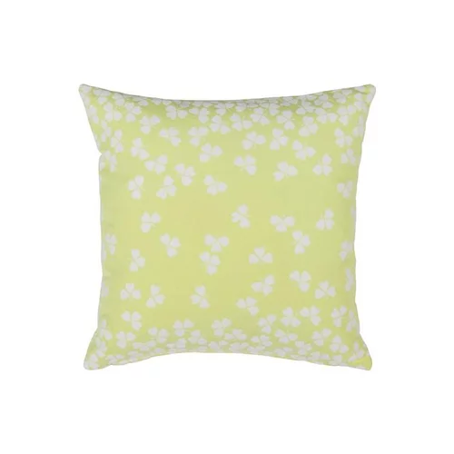 Coussin carré trèfle jaune citron givré 44 x 30 cm
