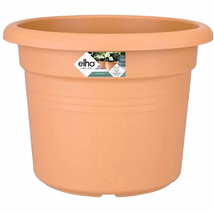 ELHO Pot de fleurs Green Basics cilinder – 43, 8 x H 33,8cm, Terre cuite doux