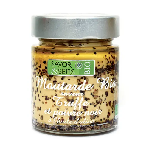 Moutarde truffe noire poivre noir Savor et Sens - 130 g