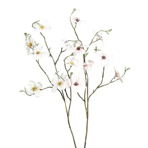 Branche artificielle de cornouiller coloris rose - 75 cm