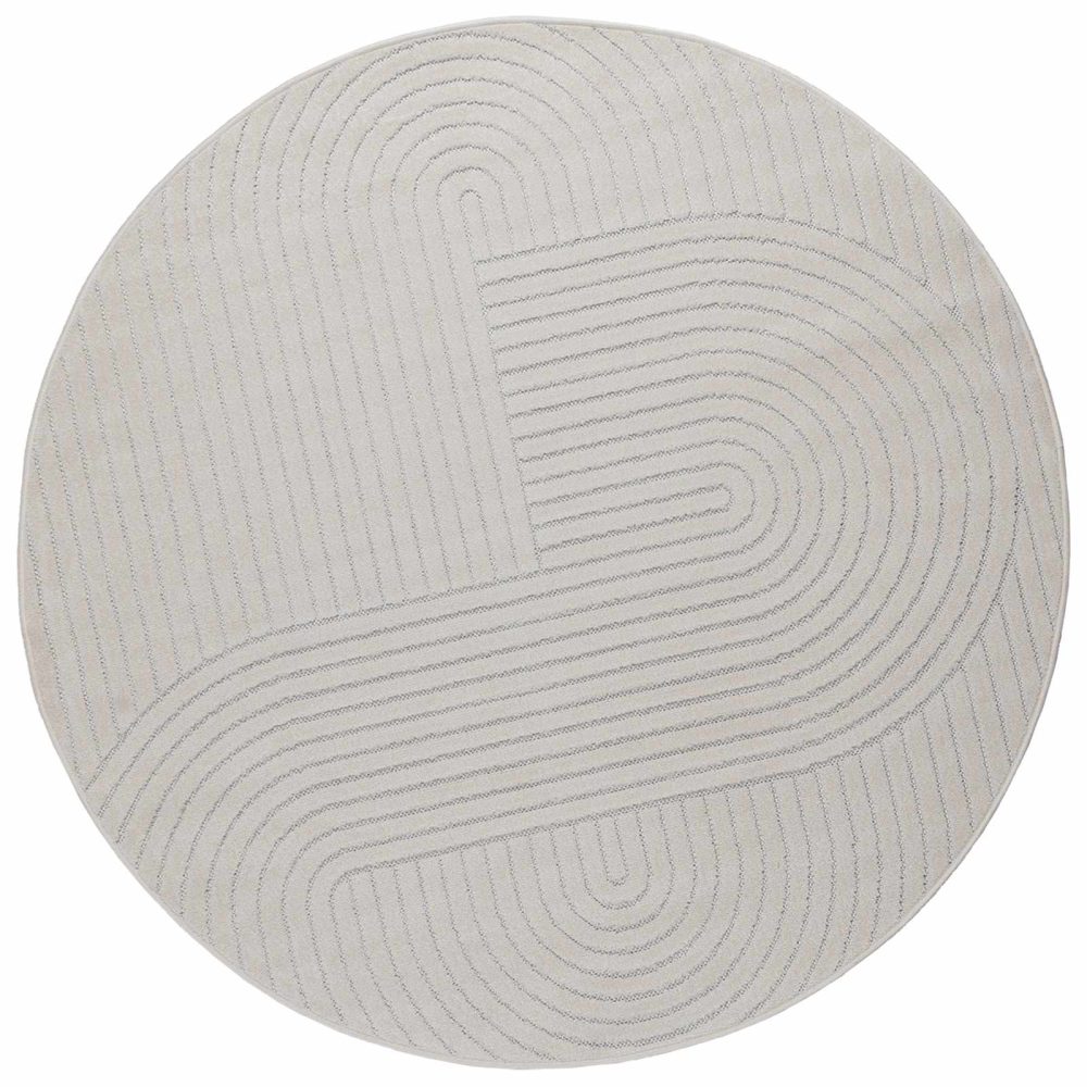 vidaXL Tapis d'intérieur et d'extérieur PALMERAS Crème diam. 160 CM – 160 CM 3,71 kg
