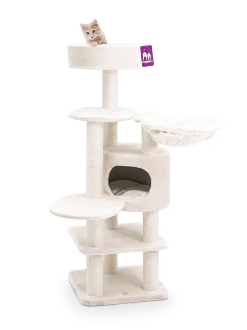 Arbre à chat coloris crème Petrebels Jane 138 - 50 x 50 x 138 cm