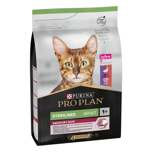 Croquette pour chat adulte stérilisé au canard Pro Plan - 3 kg