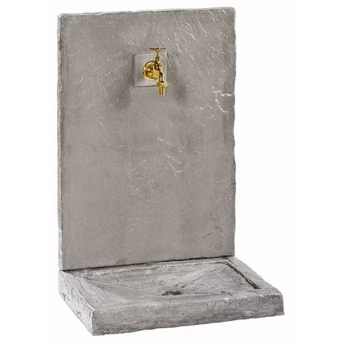 Fontaine murale en béton ciré aspect ardoisé gris zinc Hairie Grandon - 65 cm